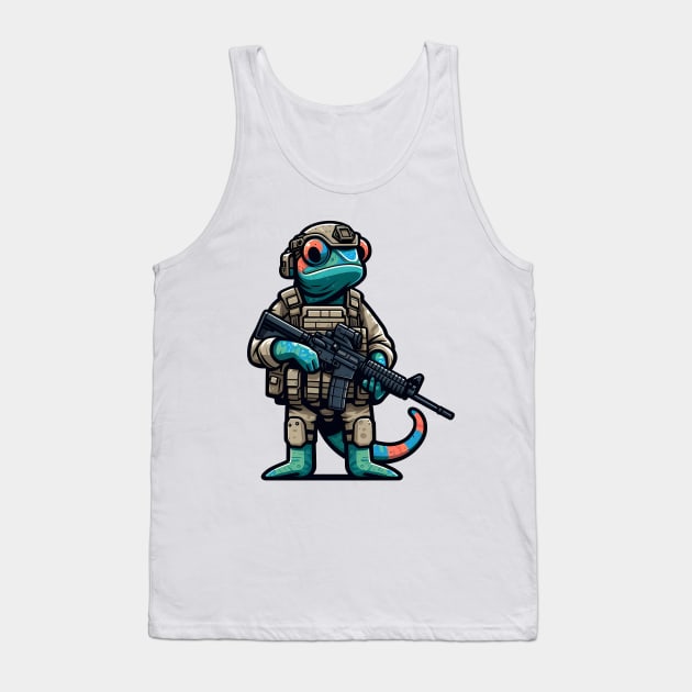 Tactical Cameleon Mastery Tee: Where Style Meets Stealth Tank Top by Rawlifegraphic